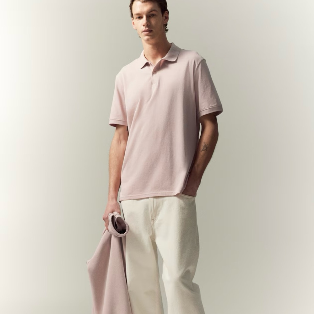 H&M Light Pink Polo Shirt